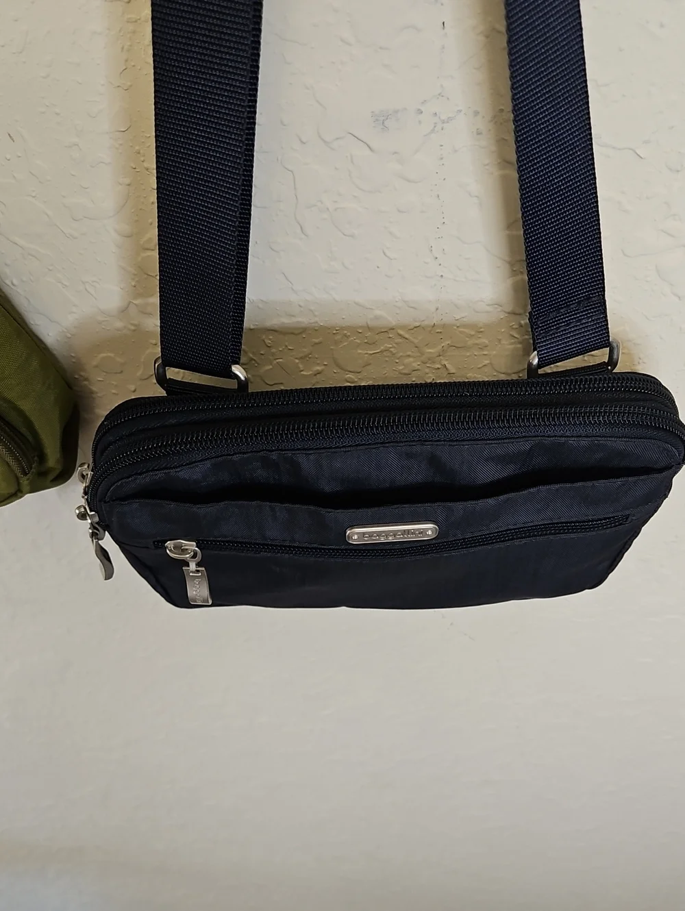 Baggallini set of 2 Crossbody Shoulder Bags - Olive Green & Black